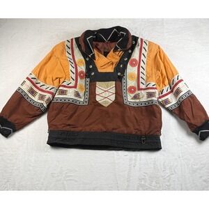 Vintage BOGNER Colorful Navajo Tribal Patterned Pullover Anorak Ski Jacket 8